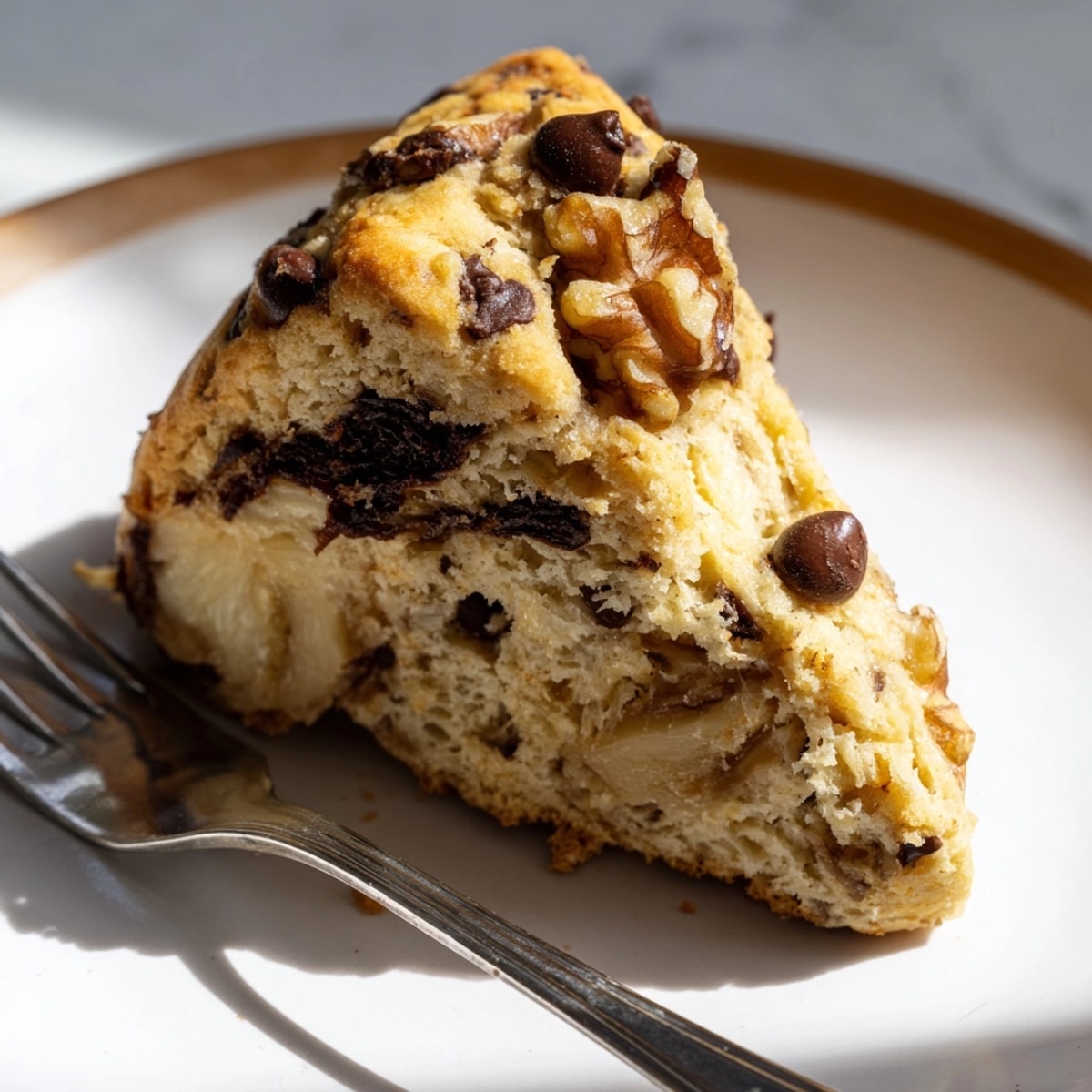 Golden-brown Protein Banana Ricotta Scones on parchment, ready to enjoy with coffee.