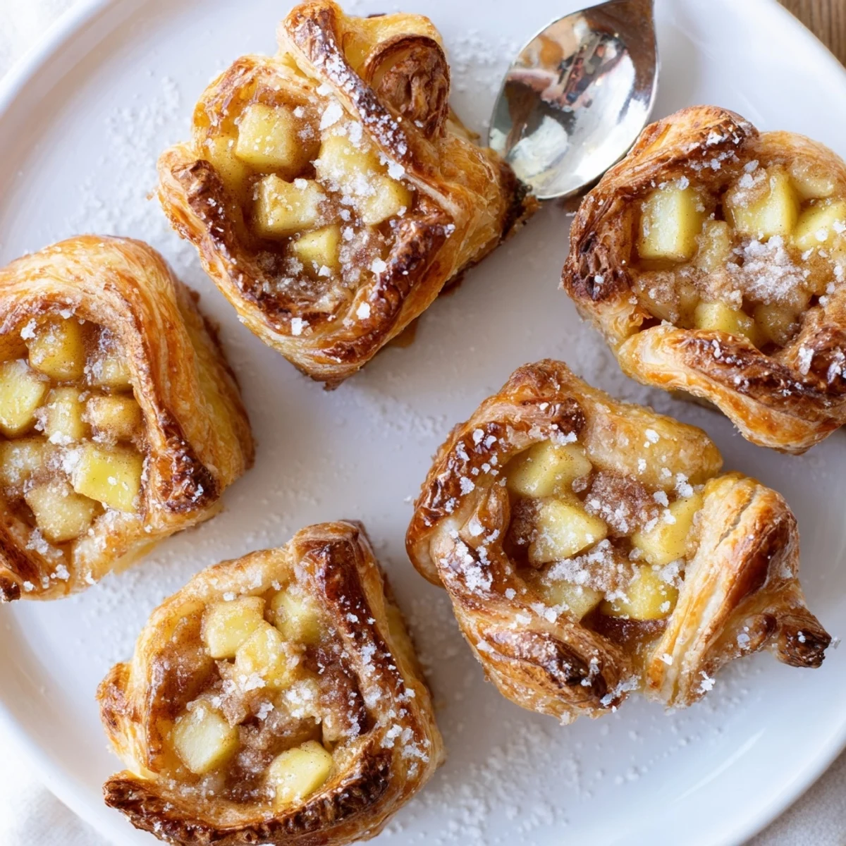 Buttery Caramel Apple Puff Pastry Bites, golden and delicious, perfect for dessert lovers.