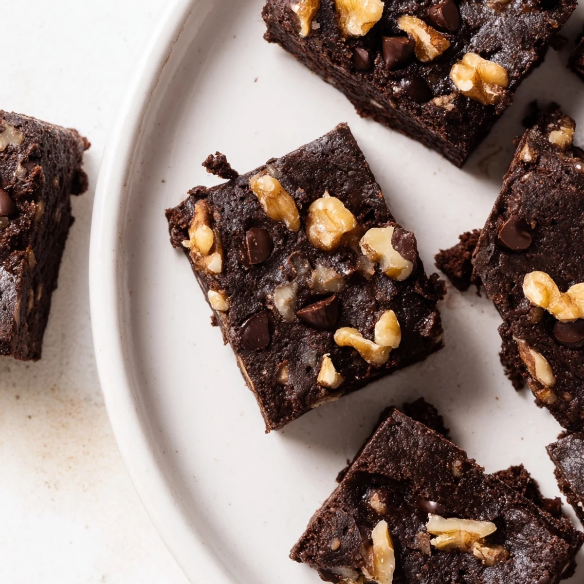 Delicious zero-waste brownies with dark chocolate chips and nut-milk pulp for guilt-free enjoyment.