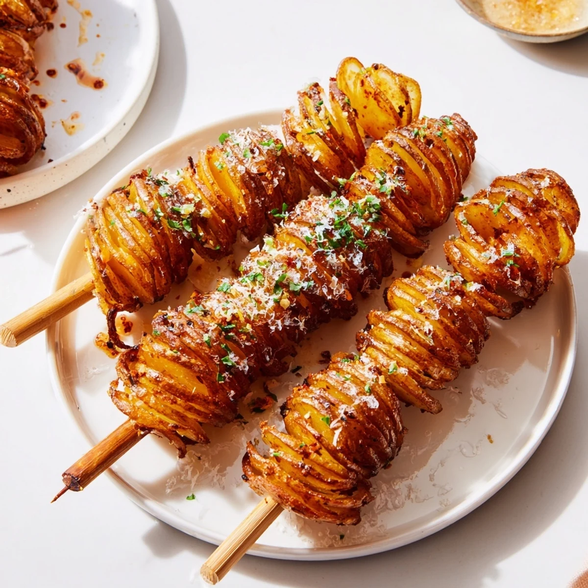 Healthy Air-Fryer Tornado Potatoes, beautifully twisted and bursting with flavor from spices.