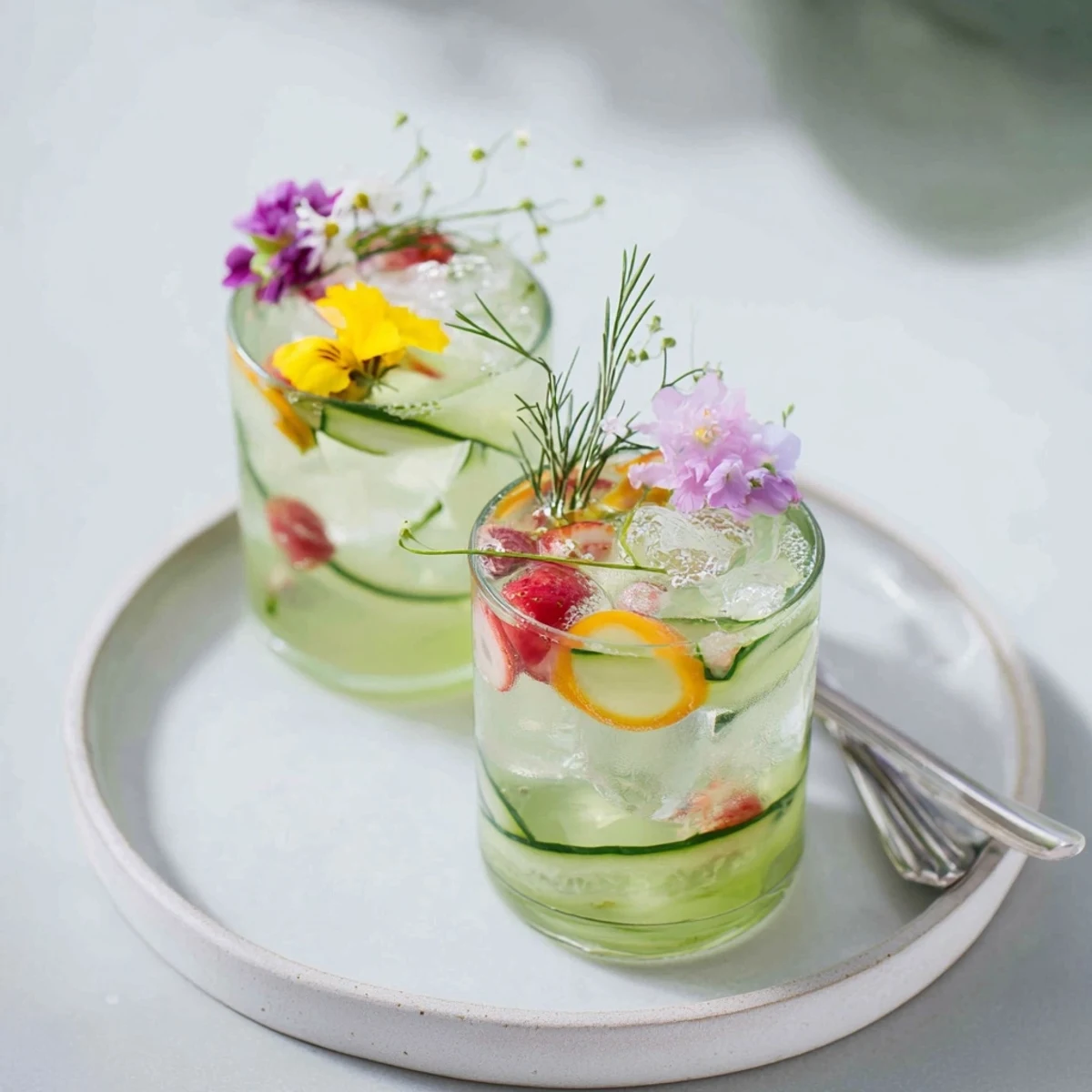 Vibrant lemon-lime mocktails served over ice, perfect for warm days and gatherings.  
