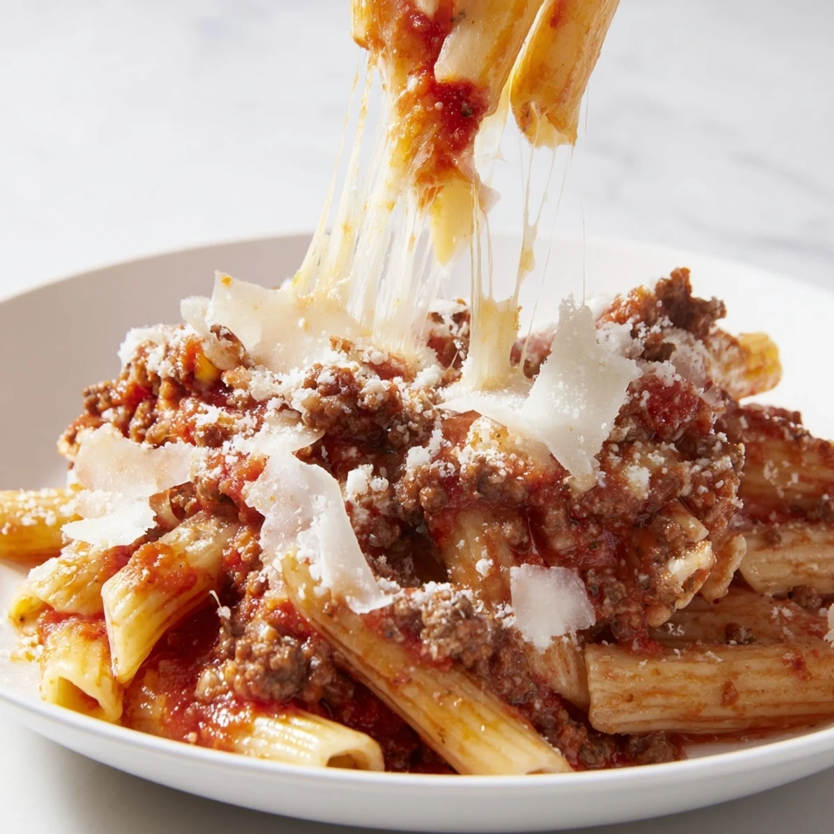Enjoy the delicious aroma of this Cheesy Beef & Penne Bake, a hearty family-favorite meal.