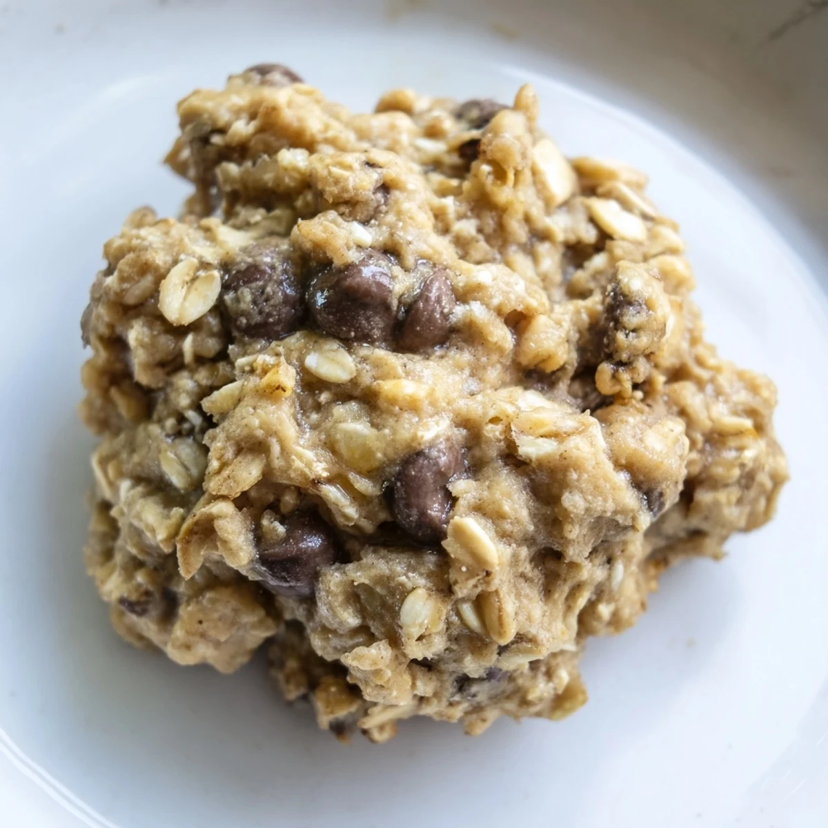 Golden-brown Oat-Banana Chocolate Chip Cookies, fresh from the oven, offering a delightful aroma.