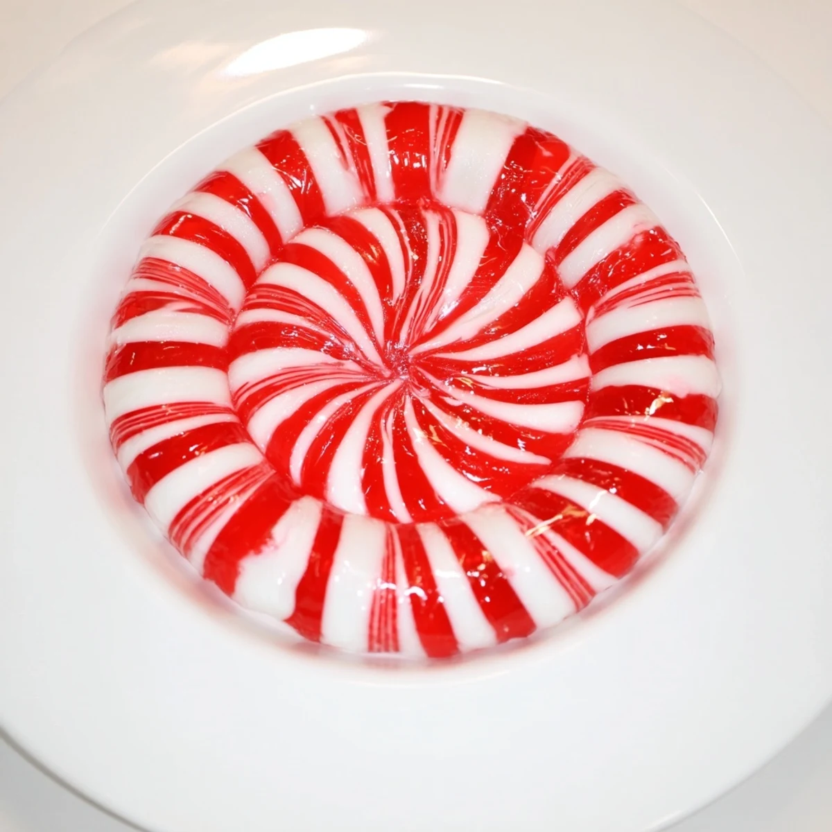 Melted peppermint candies transform into a festive No-Bake Peppermint Candy Bowl, ready for holiday treats.