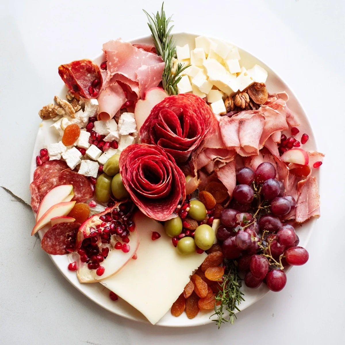 A beautifully arranged charcuterie meat rose bouquet, a stunning appetizer for holiday entertaining.
