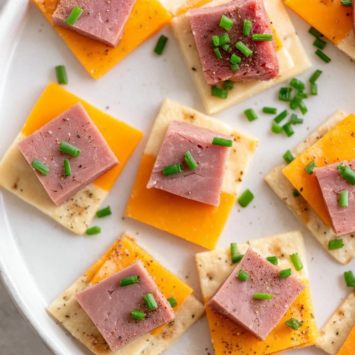 Checkerboard Picnic Bites: A close-up view of perfectly arranged deli meats and cheese squares.