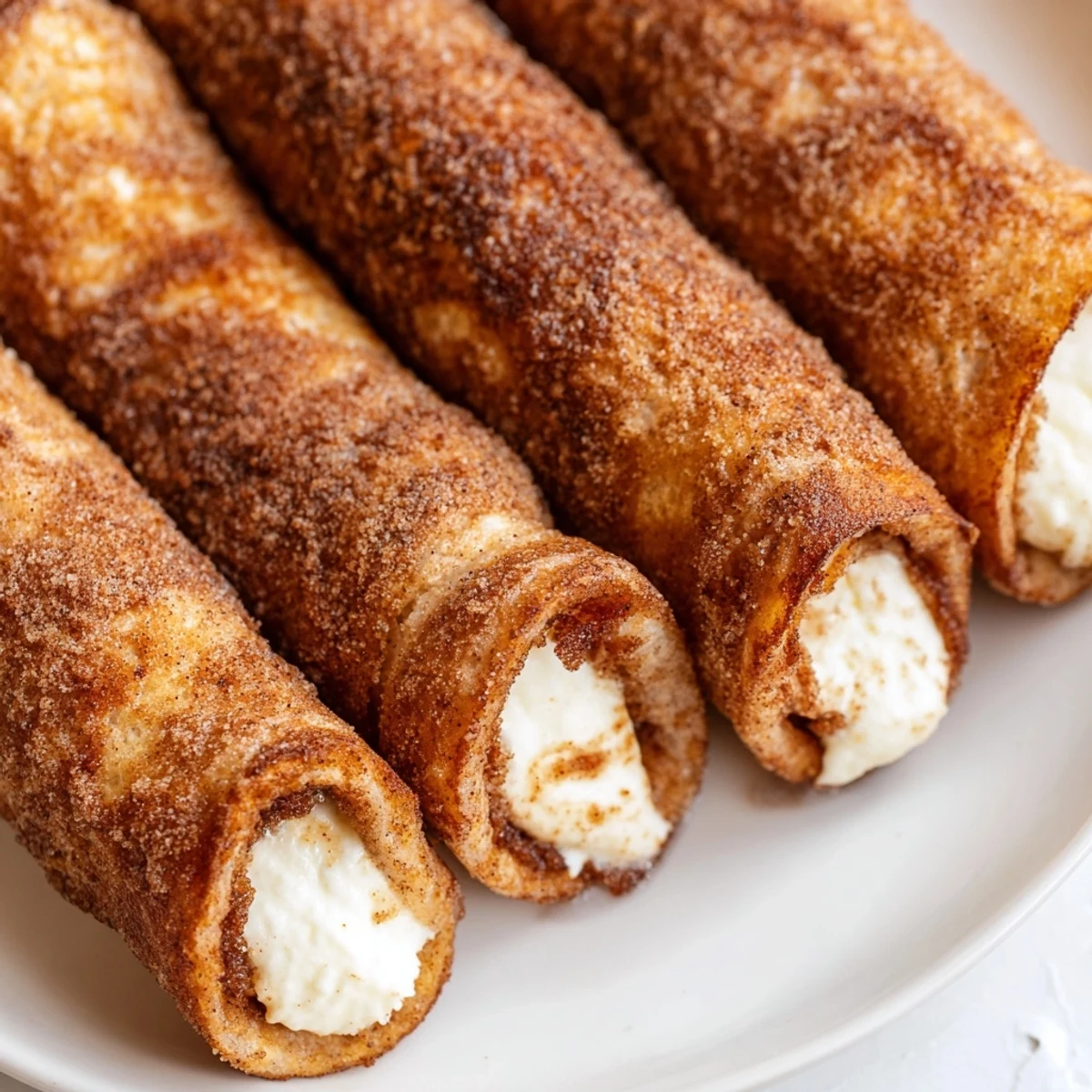 Freshly made, warm Easy French Toast Roll-Ups, showcasing delightful, sweet cream cheese filling in each bite.
