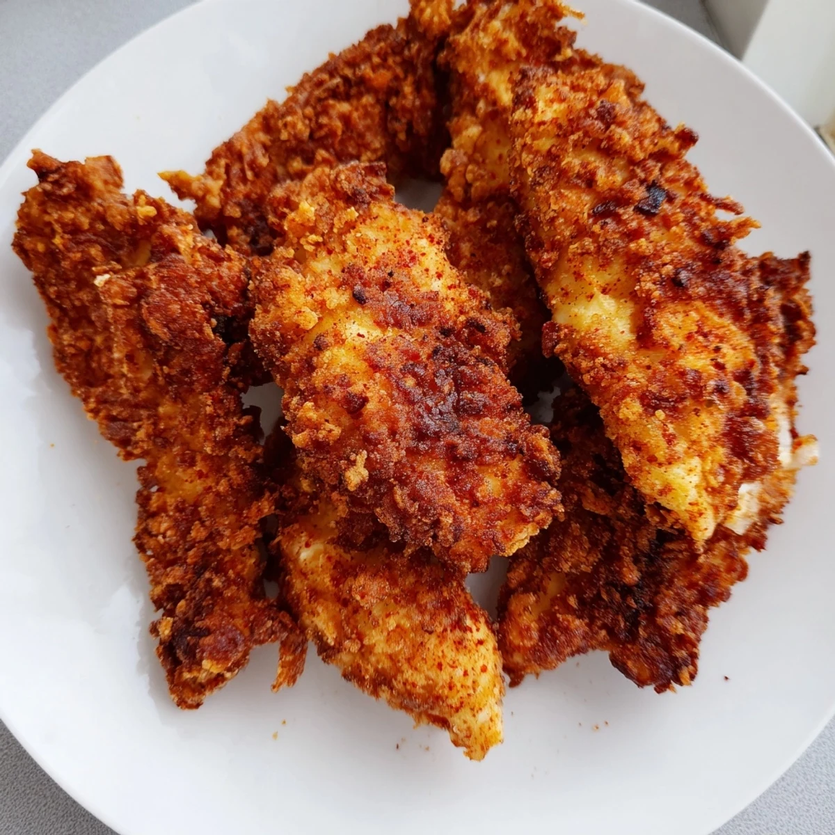 Golden-brown Buttermilk Fried Chicken Tenders: crispy, juicy tenders perfect for dipping in ranch.