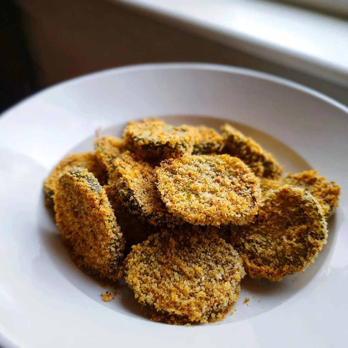 Golden, crispy fried pickles offer a satisfying crunch, perfect for dipping in ranch dressing.