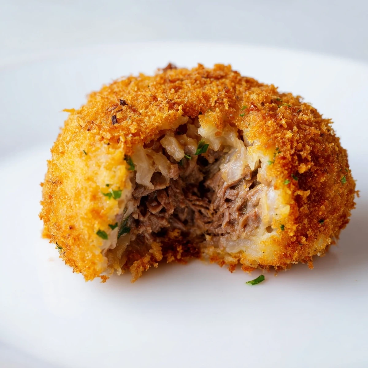 Golden, crispy Dutch croquettes with a savory beef ragout filling, ready to serve hot.