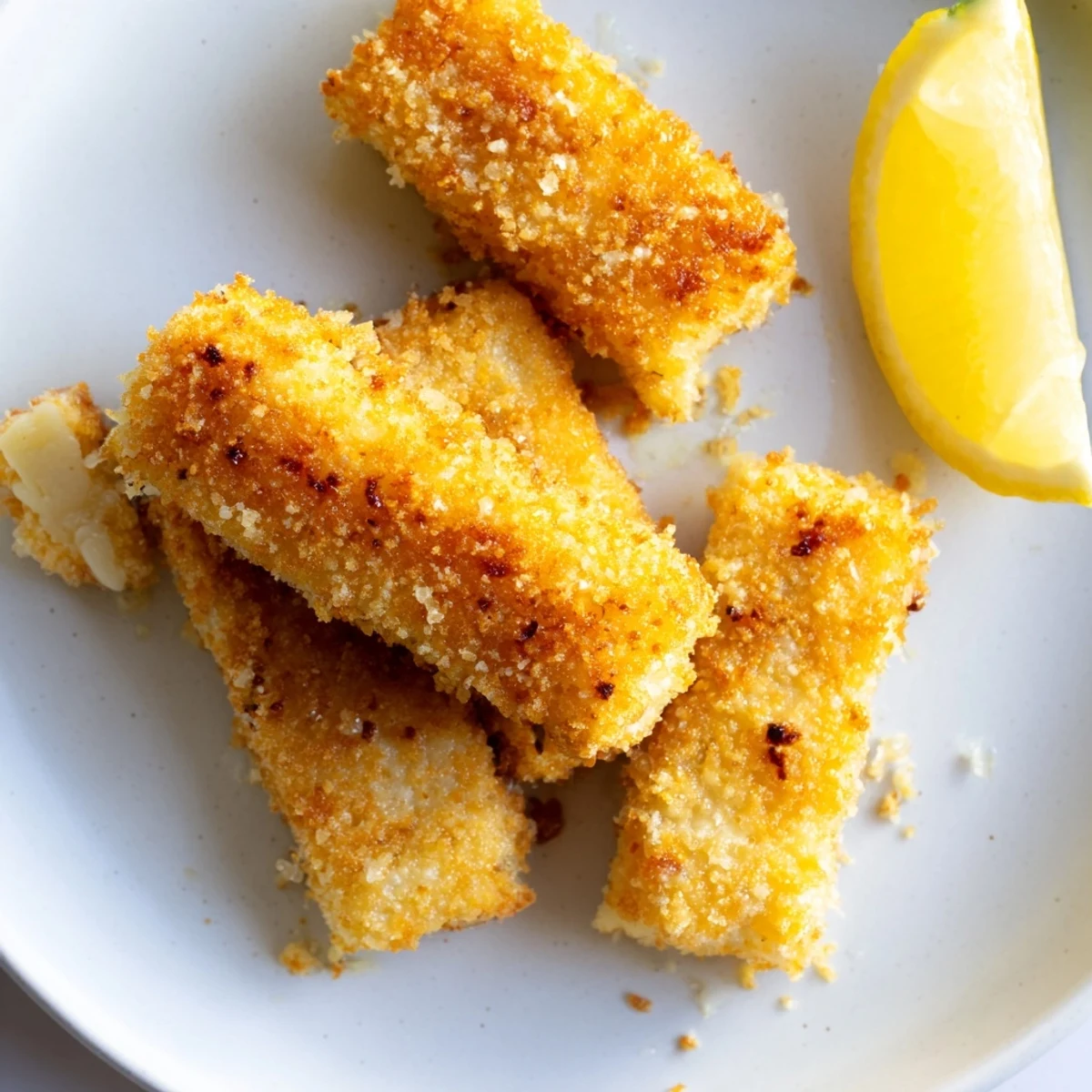 Golden, crispy panko halloumi slices, ready to dip in hot sauce for a satisfying appetizer.