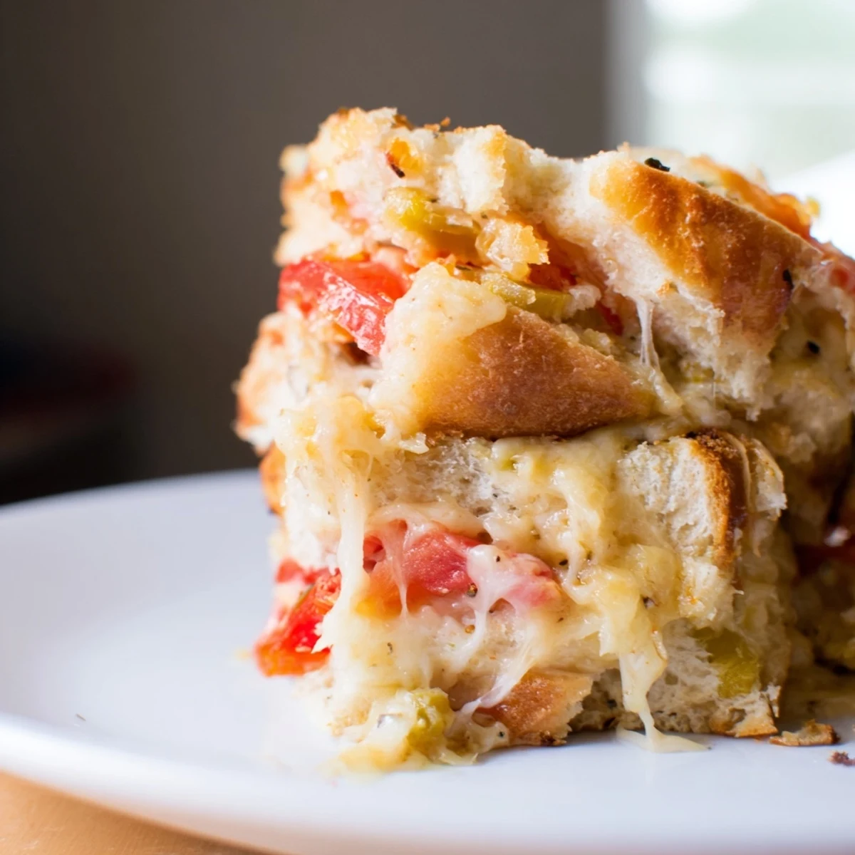 A steaming bowl of tomato soup sits beside a crispy Pepper Jack & Tomato Grilled Cheese, perfect for a comforting American lunch.
