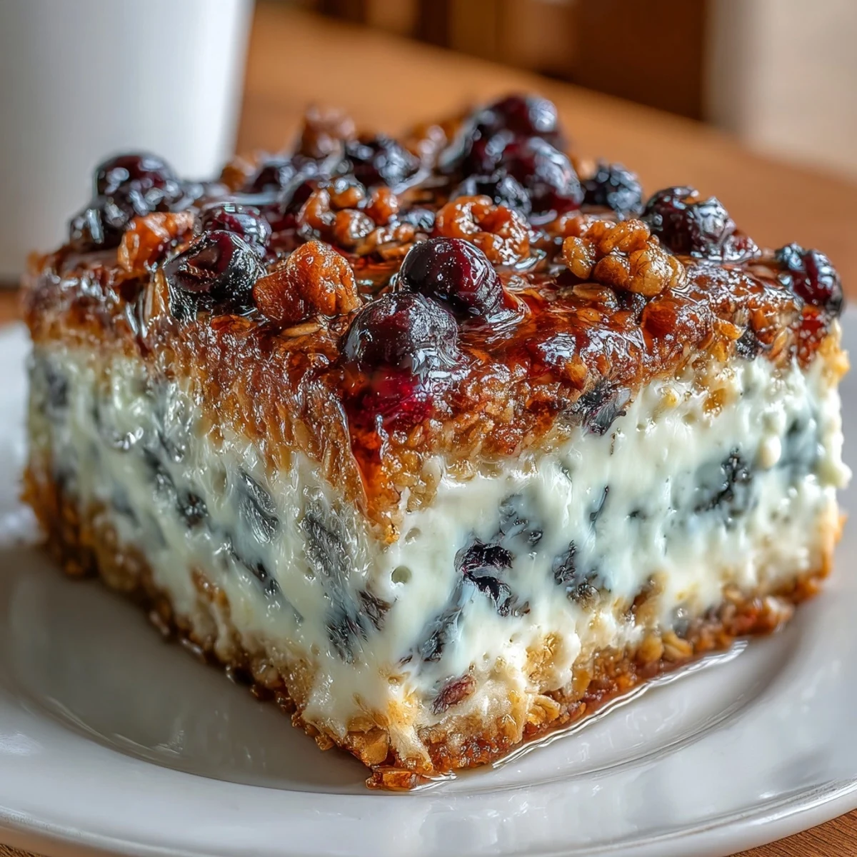 Wholesome blueberry cottage cheese breakfast bake with juicy berries and a golden, custardy top.  