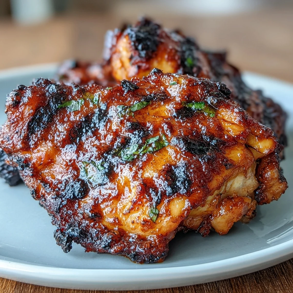 Vibrant tandoori chicken thighs marinated in spiced yogurt, roasted until charred and smoky, served with fresh lemon wedges.  