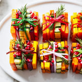 Roasted Christmas Present Veggie Crates, a vibrant side dish arranged like colorful holiday gifts.