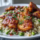 Savory One-Pan Bold Honey BBQ Chicken Rice steams in a skillet, releasing fragrant garlic and smoked paprika aromas for a family-friendly dinner.