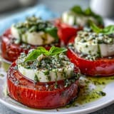 Caprese Salad Basil Oil Drizzle