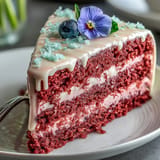 Bridal shower rosé velvet cake, a moist pink confection with shimmering gold ganache.