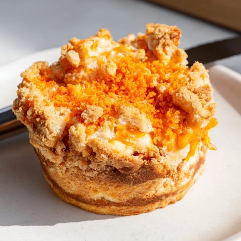 Flamin Hot Cheddar Cinnamon Sugar Biscuit Muffin Loaf bursting with sweet, cheesy, and spicy flavors.