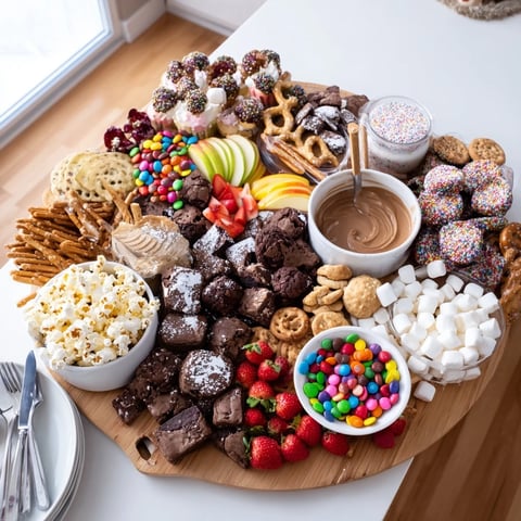 Delightful dessert boards with themed snacks create a festive sweet treat experience.  