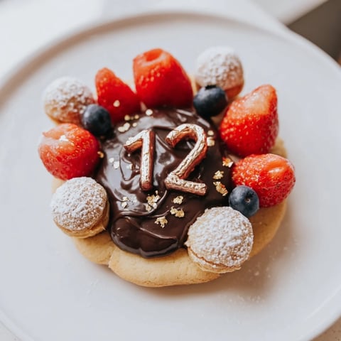 Sparkling Clock Countdown Platter showcasing a festive dessert arrangement with glittering toppings and fresh fruits.