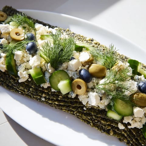 Appetizing Deep Sea Ocean Wave platter, featuring vibrant blue and green ingredients, perfect for any party.