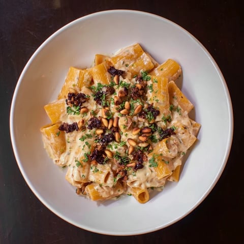 Pasta with Roasted Grapes and ricotta, with tender roasted grapes and creamy ricotta sauce.
