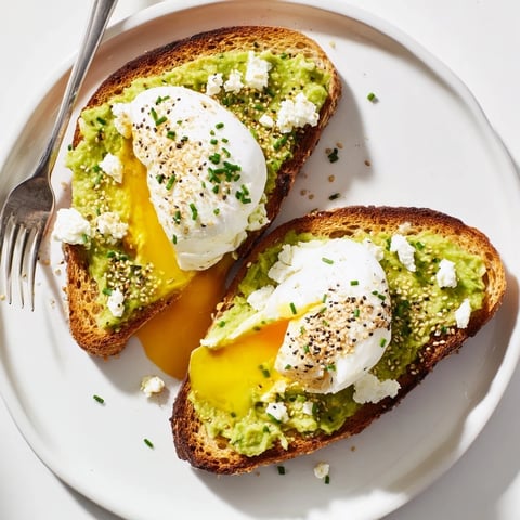 Golden-brown avocado toast with everything seasoning, ready for a delicious and satisfying breakfast.