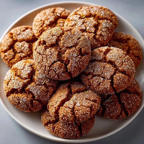 Warm, spiced ginger molasses cookies with orange zest, ready to share with friends.