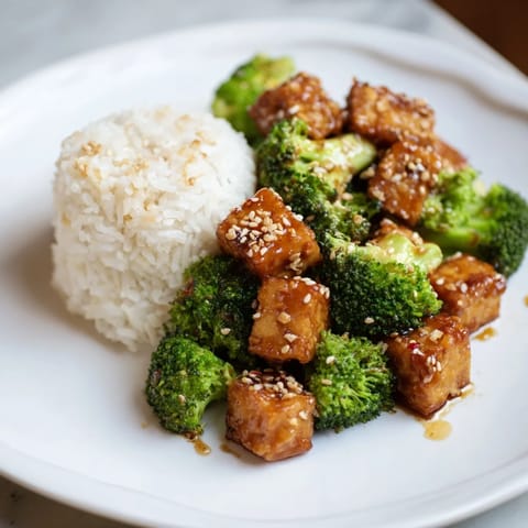 Sesame Tofu Broccoli Rice