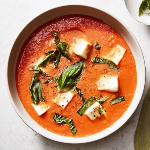 Creamy Tomato Mozzarella Soup