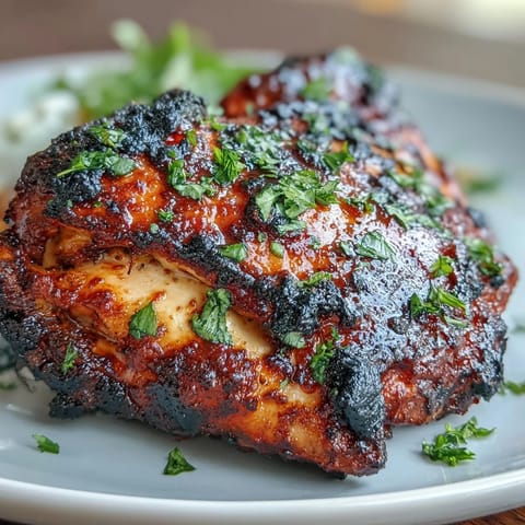 Aromatic tandoori chicken, bursting with cumin, paprika, and turmeric, grilled to juicy perfection for a classic Indian dinner.  