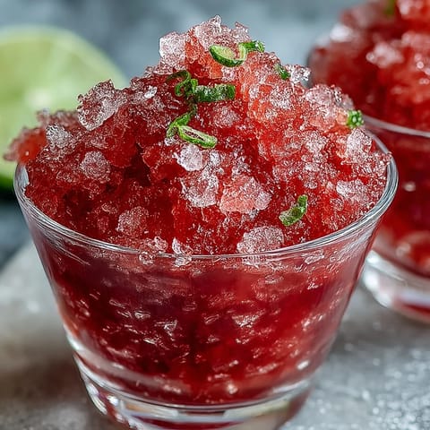 Strawberry Lime Daiquiri Granita