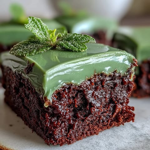 Shamrock-shaped brownies topped with vibrant green icing and festive sprinkles, perfect for St. Patricks Day celebrations.