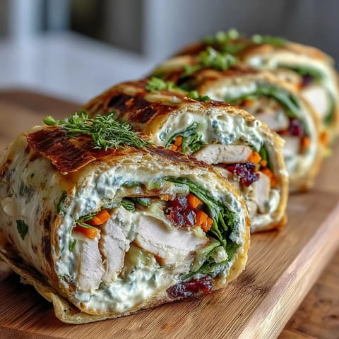 Kid-friendly turkey pinwheels layered with cheese, veggies, and cream cheese on soft tortillas.