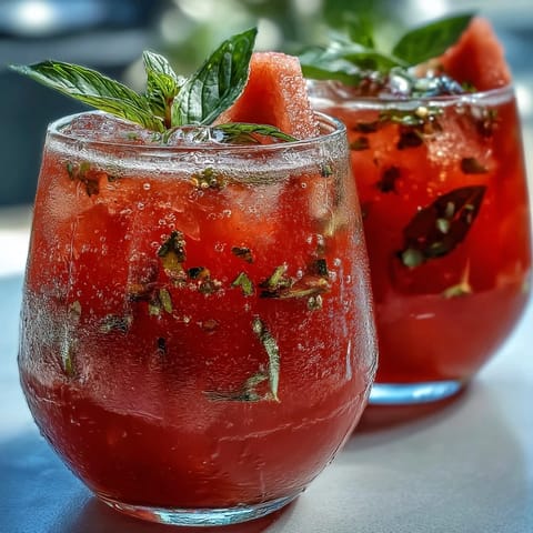 Refreshing watermelon mint lemonade with juicy watermelon chunks, fresh mint, and zesty lemon slices in a clear pitcher, perfect for summer gatherings.