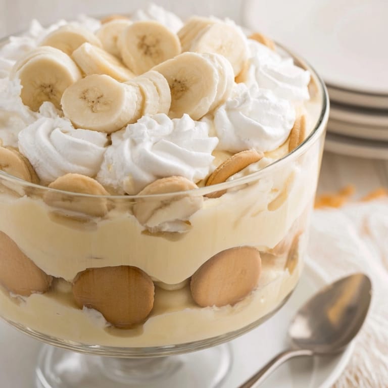 Homemade Banana Pudding: a chilled delight with soft whipped cream and a vanilla wafer crunch.