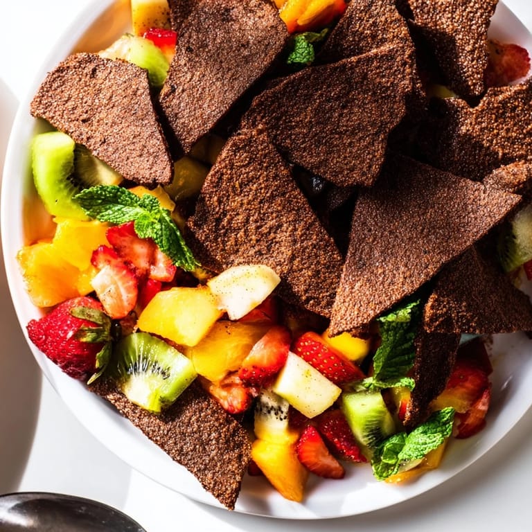 Delicious chocolate tortilla chips served with refreshing fruit salsa for any occasion.