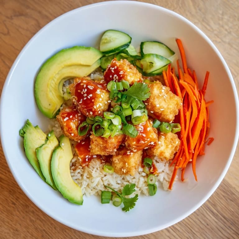 Freshly prepared Chili-Mayo Baked Tofu Bowls with vibrant veggies—a delicious and easy meal.