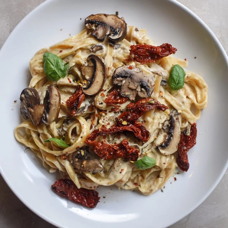 This rich and flavorful Vegan Marry Me Mushroom Pasta features golden mushrooms and a luscious, dairy-free sauce.