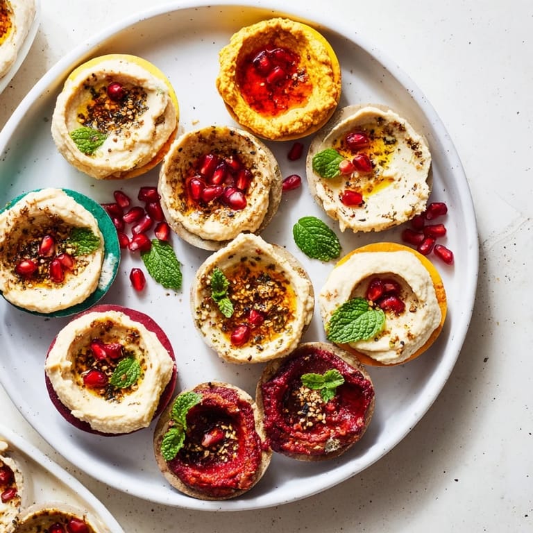 Vibrant Moroccan Tile Mosaic with diverse mezze, ready to be enjoyed with toasted bread and fresh herbs.