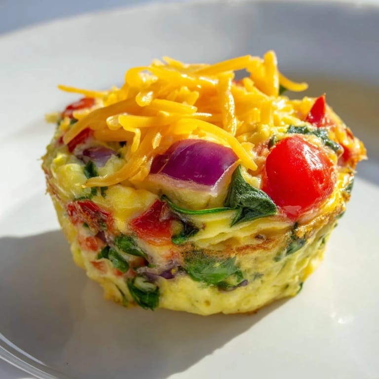Enjoy fluffy, savory Veggie Egg Muffins, a hearty breakfast or snack option with an array of vegetables.