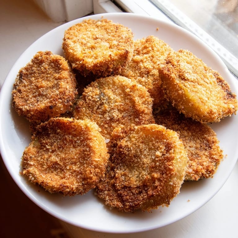 Imagine biting into hot, flavorful crispy fried pickles with a delightful breadcrumb coating.