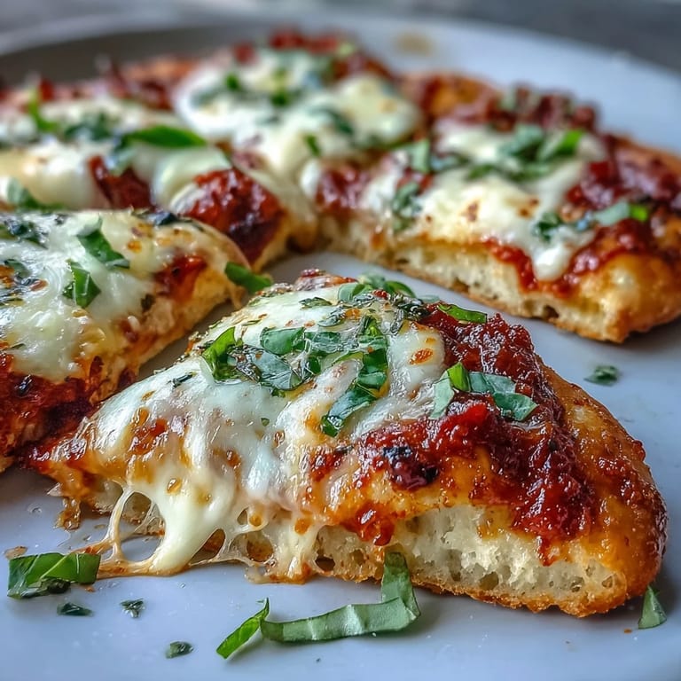 Golden-baked Garlic Naan Margherita Pizzas with gooey mozzarella, fragrant garlic butter, and a drizzle of olive oil, perfect for busy home cooks.