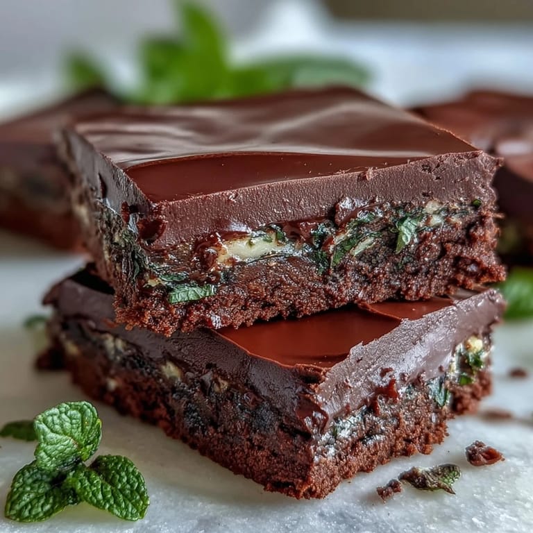 Cool mint-infused brownie bites with chocolate chips, perfect for a festive St. Patricks Day dessert platter.