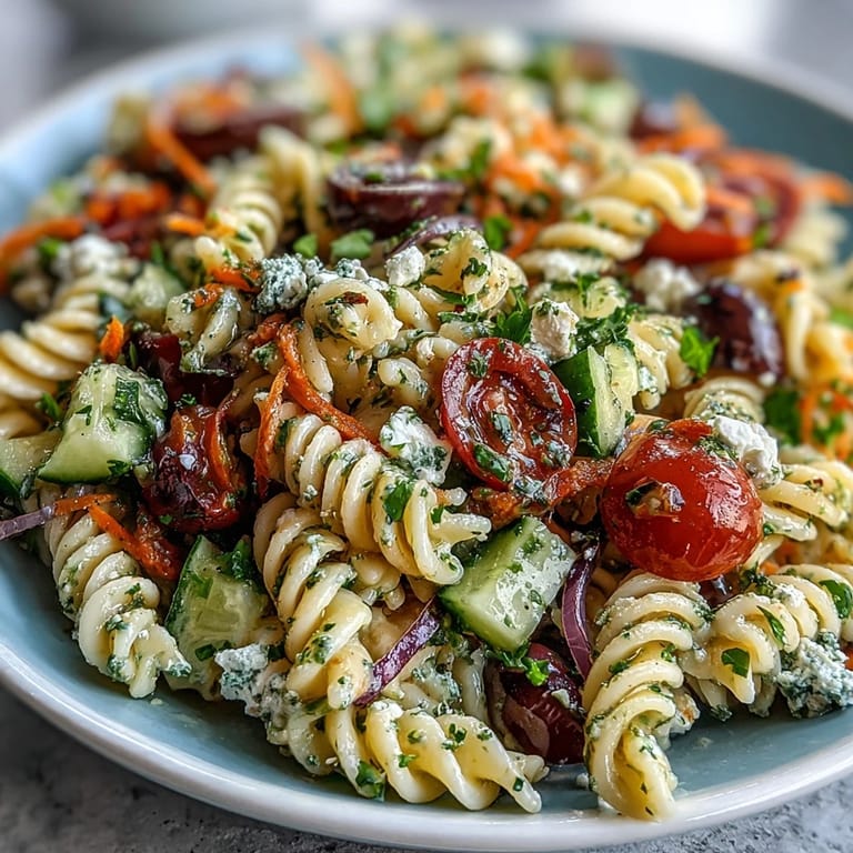 Tender pasta, fresh vegetables, and classic Italian dressing create a refreshing Memorial Day Pasta Salad.