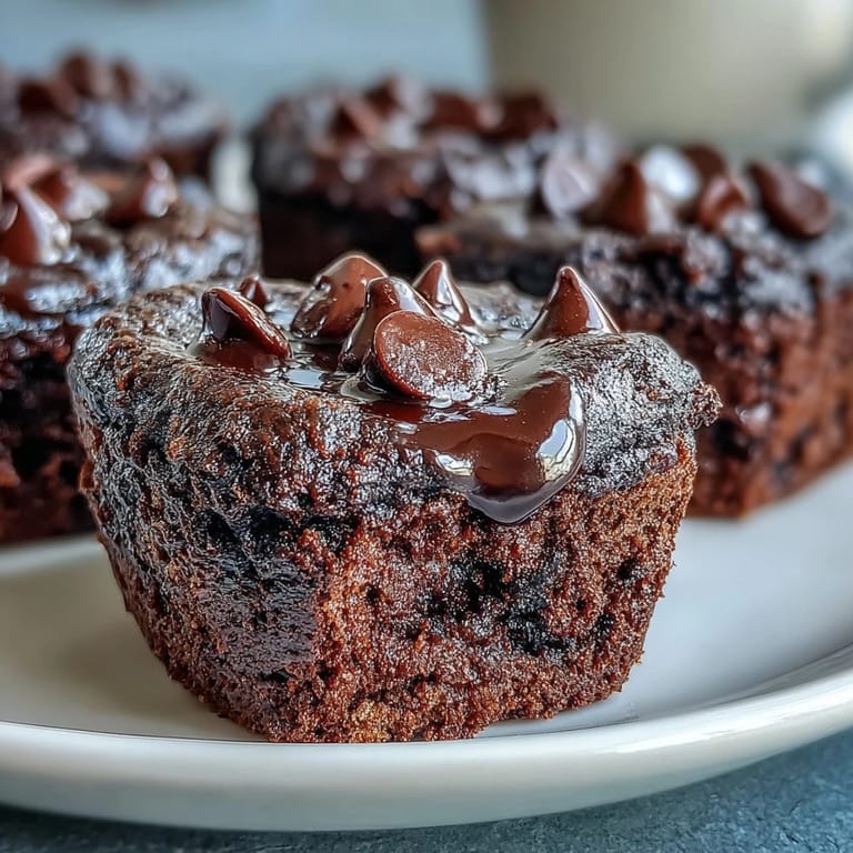 Close-up of warm Fiber-Maxxing Bean Brownie Bites, showcasing their dense, chocolatey texture.