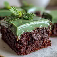 Shamrock-shaped brownies topped with vibrant green icing and festive sprinkles, perfect for St. Patricks Day celebrations.