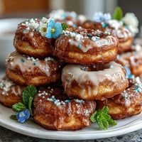 Baby in Bloom Mini Donut Tower with Flowers, a charming tiered dessert centerpiece for baby showers.