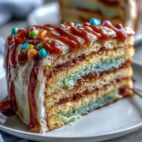 Vibrant Cinco de Mayo Piñata Cake with rainbow layers and candy surprise inside, perfect for festive celebrations.